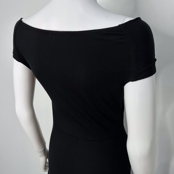 Reformation Cormac Ruched Wrap Style Jersey Midi Dress with Slit in Black Size M - Picture 13 of 16